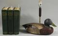 Birds of Massachusetts and Other New England States and a Ken Harris Carved and Painted Wooden Mallard Duck Decoy Lamp