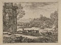 Claude Gelle called Claude Lorrain French 16001682 Lot of Seven Unframed Etchings Le troupeau en marche The harbour