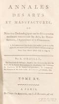 Annales des Arts et Manufactures tome XV