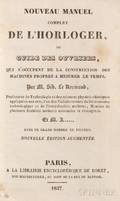 Nouveau Manuel complet de Lhorloger