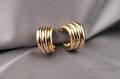 18kt Tricolor Gold Hoop Earclips Cartier