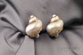 18kt Gold Turbo Shell and Diamond Earclips Seaman Schepps