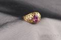 Arts  Crafts 14kt Gold Pink Sapphire and Diamond Ring Edward Oakes