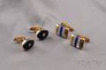 14kt Gold and Hardstone Cuff Links Asch Grossbardt