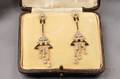 Enamel and Diamond Earpendants