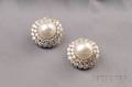 Platinum South Sea Pearl and Diamond Earclips Harry Winston