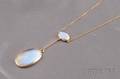 Antique 15kt Gold and Moonstone Pendant
