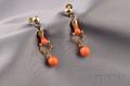 Antique 18kt Gold and Coral Earpendants France