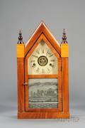 Mahogany Miniature Sharp Gothic or Steeple Clock by Daniel Pratt  Sons