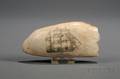 Engraved Whales Tooth Depicting a Bark