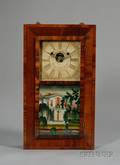 Mahogany Beveled Case Shelf Clock by Silas B Terry