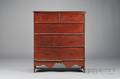 Redpainted Pine Chest over Two Drawers