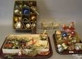 Group of early Christmas ornaments and decorations