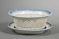 Canton Reticulated Oval Porcelain Fruit Bowl and Undertray
