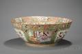 Large Rose Medallion Porcelain Punch Bowl