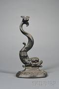 Blackpainted Cast Iron Dolphin Doorstop