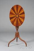 Federal Mahogany and Satinwood Inlaid Tilttop Candlestand