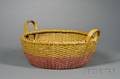 Yellow and Redpainted Woven Splint Basket