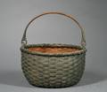 Greenpainted Woven Splint Basket