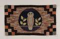 Wool Hooked Geometric and Figural Rug with Owl Motif