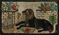 Cotton and Wool Hooked Rug with Cat and Dog