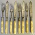 Fork and knife fish set 19th c