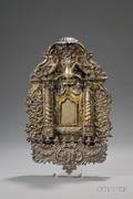 Important Silver and Silvergilt Synagogue Arkform Hanukkah Lamp