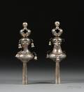 Pair of Silver Torah Finials