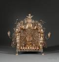 Russian Goldwashed Silver Templeform Hanukkah Lamp