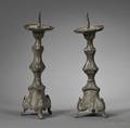 Pair of Baroque Pewter Candlesticks