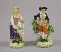 Pair of Derby Handpainted Porcelain Figures