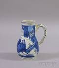 Blue and White Delftware Tankard with Chinoiserie Decoration