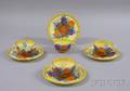Set of Four Clarice Cliff Gayday Pattern Cup and Saucers