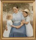 Carl V Meyer German 19th20th Century Portrait of a Mother and Two Children