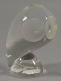 Small Steuben Colorless Glass Owl Sculpture