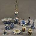 Eleven Mostly Blue and White Delft Ceramic Items