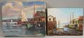 Two Unframed Harborside Views