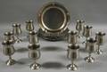 Set of Twelve Pewter Goblets and Fourteen Pewter Service Plates