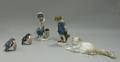 Five Mostly Royal Copenhagen and Lladro Ceramic Figures