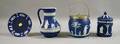 Four Wedgwood Dark Blue Jasper Table Items