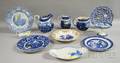Twelve Pieces of Assorted Wedgwood Blue Transferdecorated Ceramic Tableware