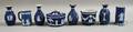Eight Wedgwood Dark Blue Jasper Dip Items