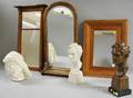 Bronze and Molded Plaster Busts of Abraham Lincoln an Arab Plaque and Three Mirrors