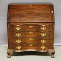 Maddox Chippendalestyle Carved Mahogany Serpentine Slantlid Desk