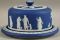 Wedgwood Dark Blue Jasper Dip Cheese Dish and Cover