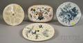 Four English Pierced Ceramic Platter Inserts