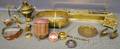Sixteen Assorted Mostly Brass and Copper Hearth Items