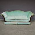 Art Moderne Tufted Celadon Green Velvetupholstered Mahogany Sofa
