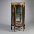 Louis XVstyle Giltmetal Mounted Marbletop and Curved Glass Vitrine