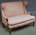 Rococostyle Upholstered Highback Carved Beechwood Settee